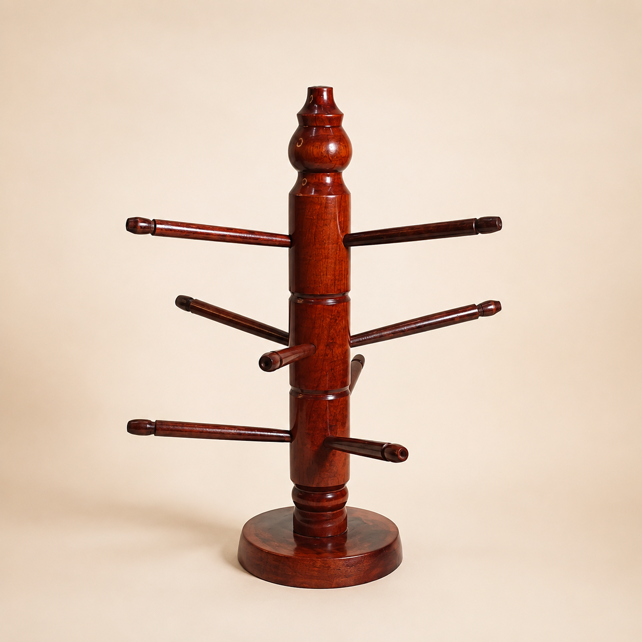 Wooden Bangle Stand with 6 Display Arms – Bracelet & Jewelry Organizer