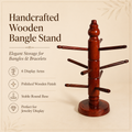 Wooden Bangle Stand with 6 Display Arms – Bracelet & Jewelry Organizer