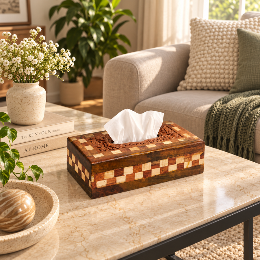 Wooden Tissue Box