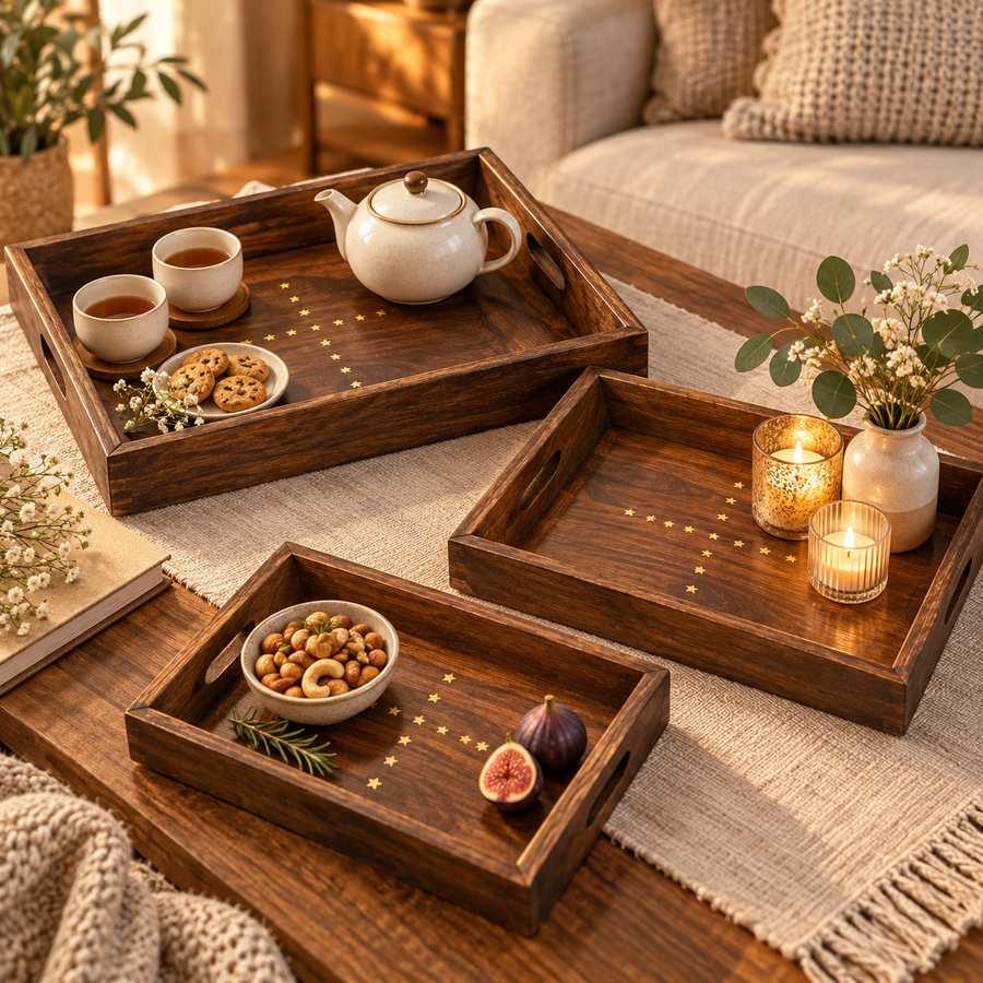 Serving Trays with Star Inlay